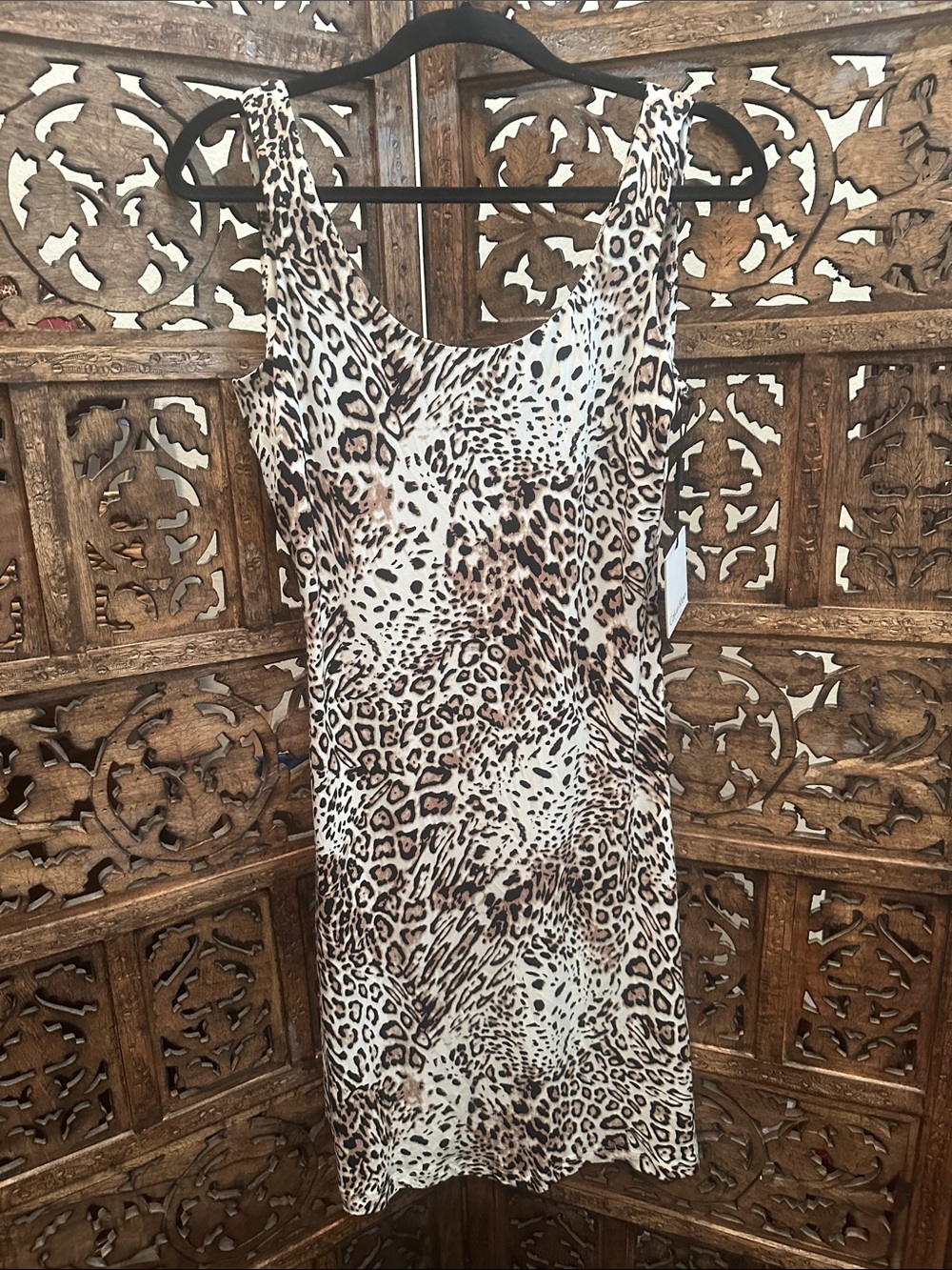 Calvin Klein Leopard-Print Mini Dress - Brown/White Size 6